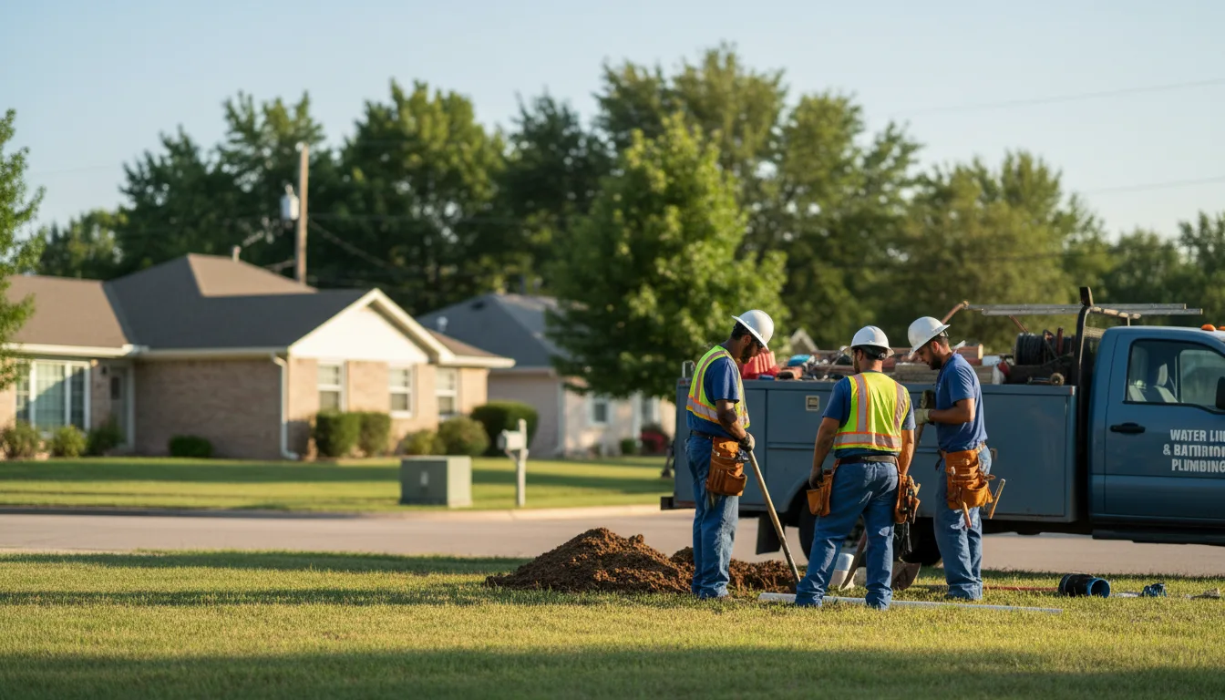 Residential water line and bathroom plumbing service in Rome, IN